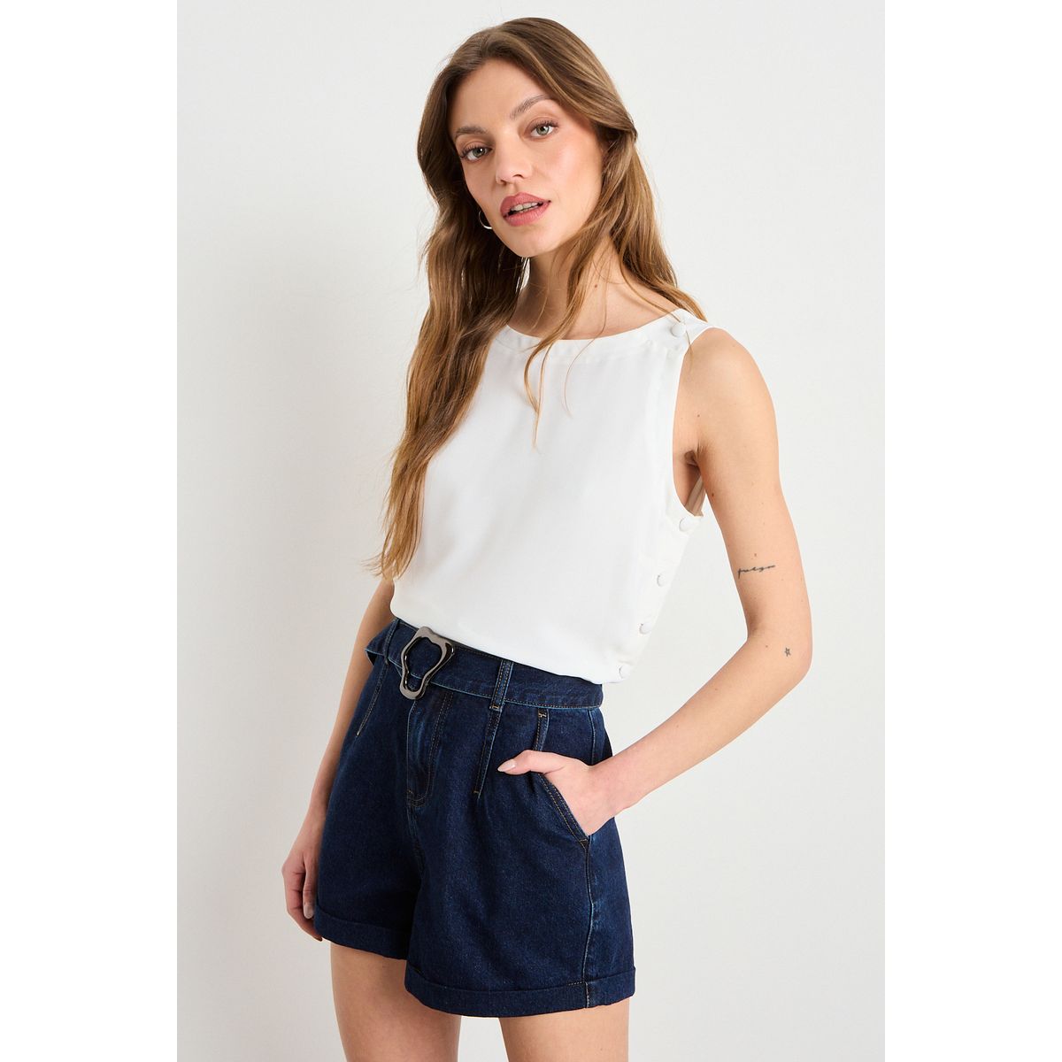 IO - Blusas Sin Manga Mujer Crudo Io