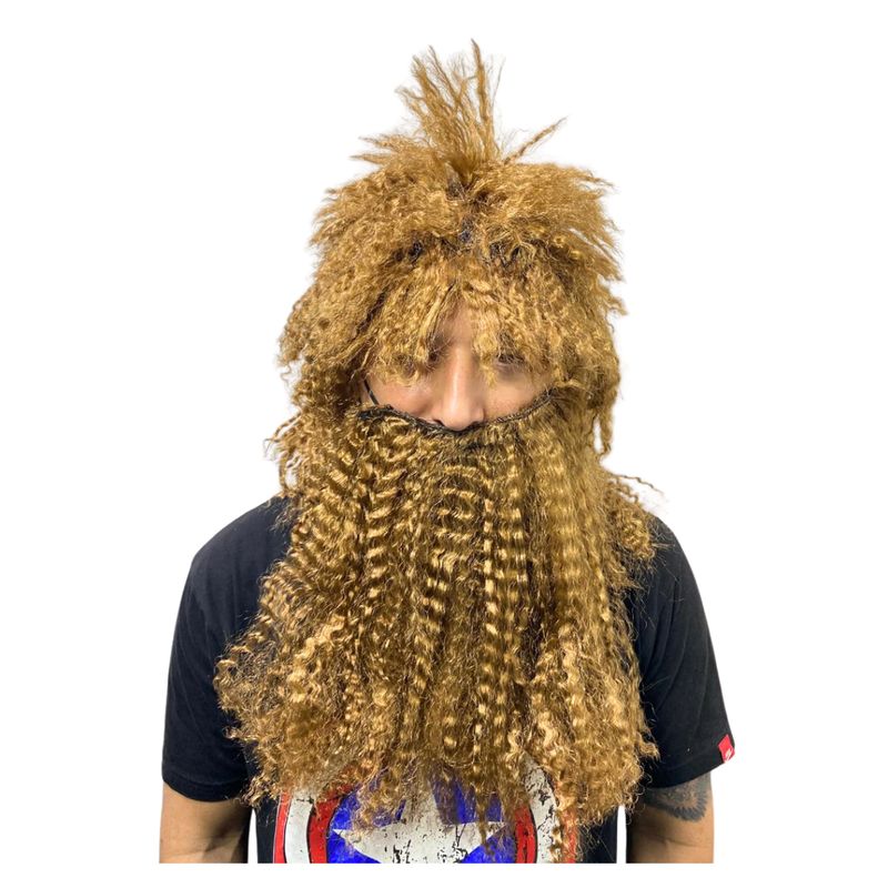 EKOL TACTICA MILITAR - Peluca De Hombre Cavernícola Con Barba Disfraces Halloween 2025