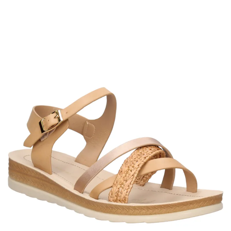 BRUNO ROSSI - Sandalia Casual Mujer Beige Bruno Rossi