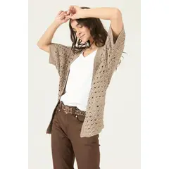 PRIVILEGE - Tapado tejido beige 2963