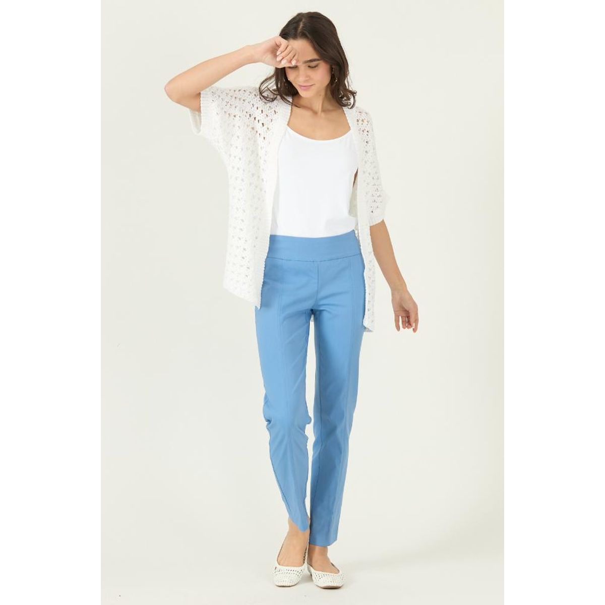 PRIVILEGE - Tapado tejido blanco 2962