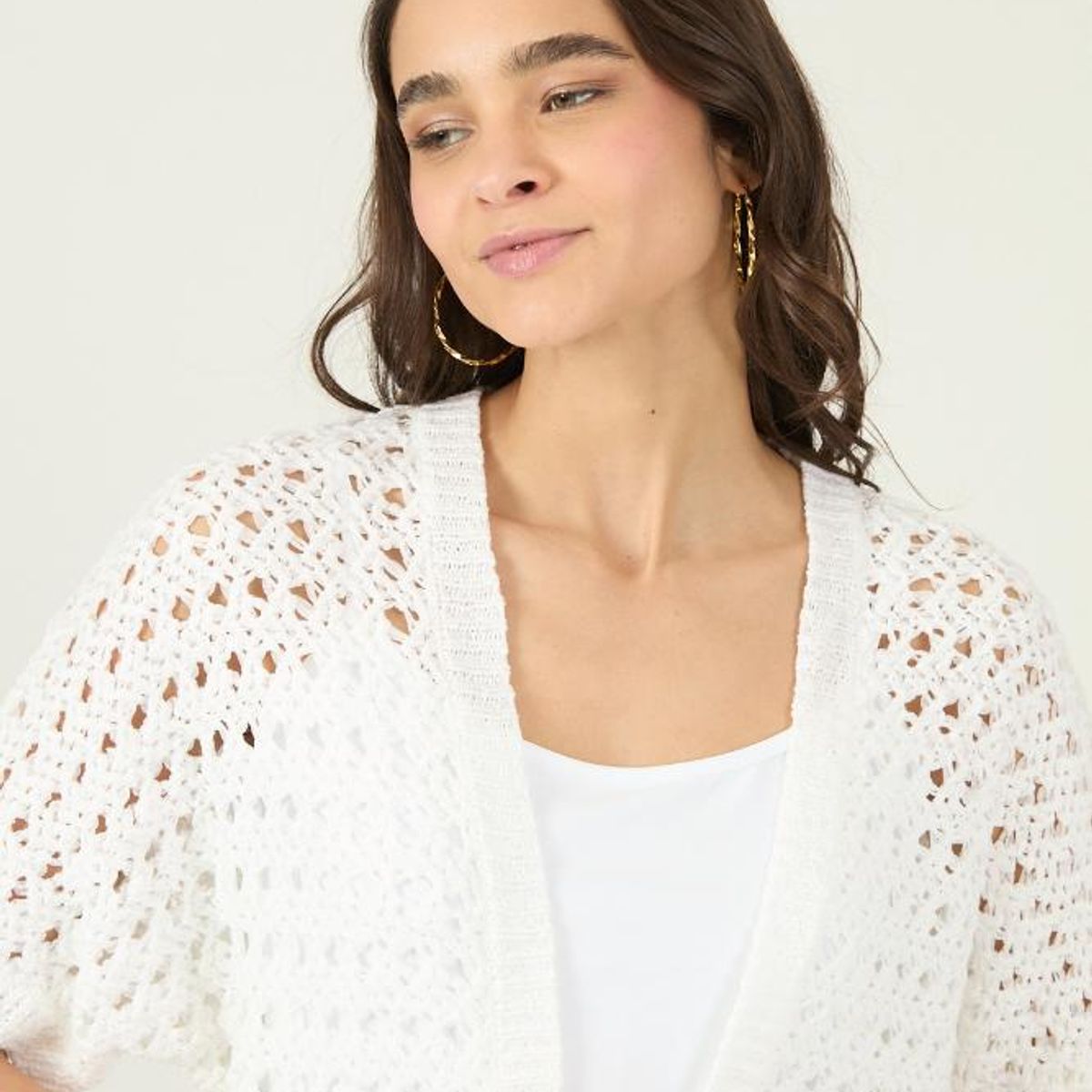 PRIVILEGE - Tapado tejido blanco 2962