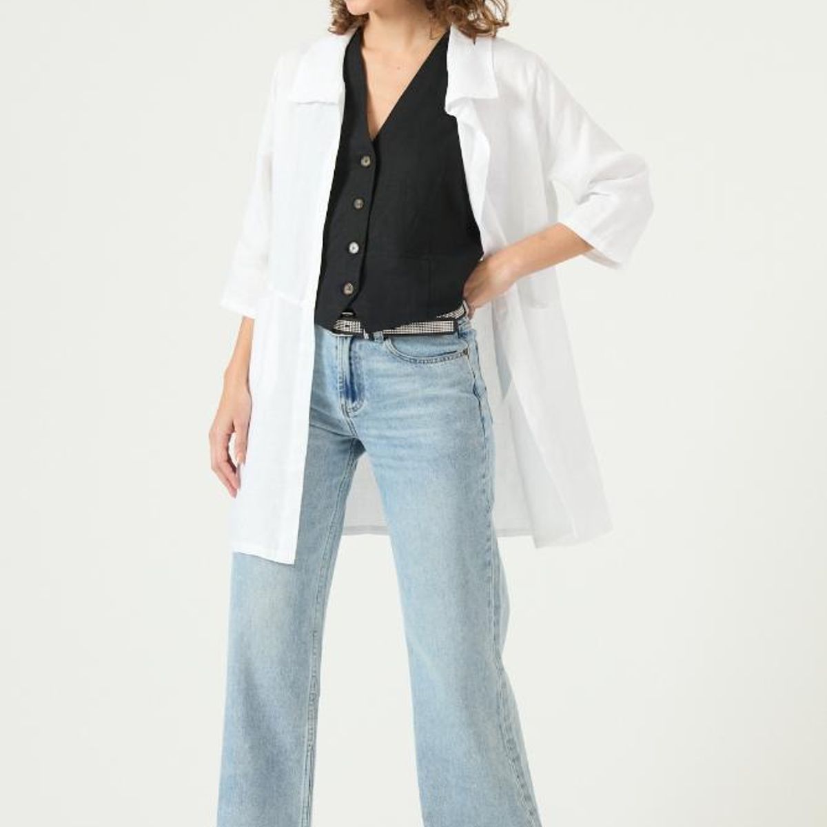 PRIVILEGE - Tapado de lino blanco PRIVILEGE 3129