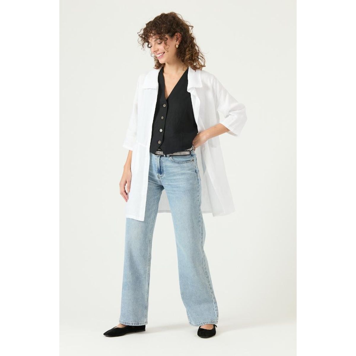 PRIVILEGE - Tapado de lino blanco PRIVILEGE 3129