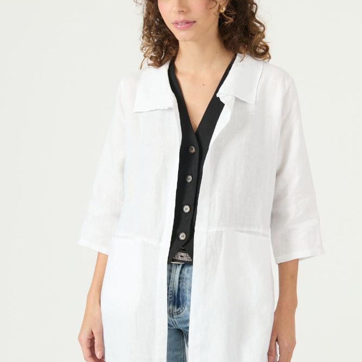 PRIVILEGE - Tapado de lino blanco PRIVILEGE 3129