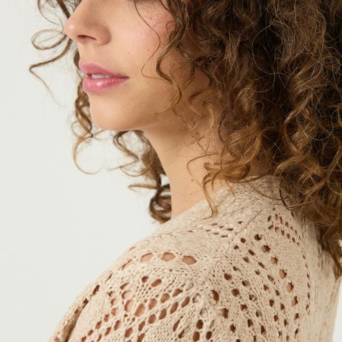 PRIVILEGE - Tapado tejido beige PRIVILEGE 3380