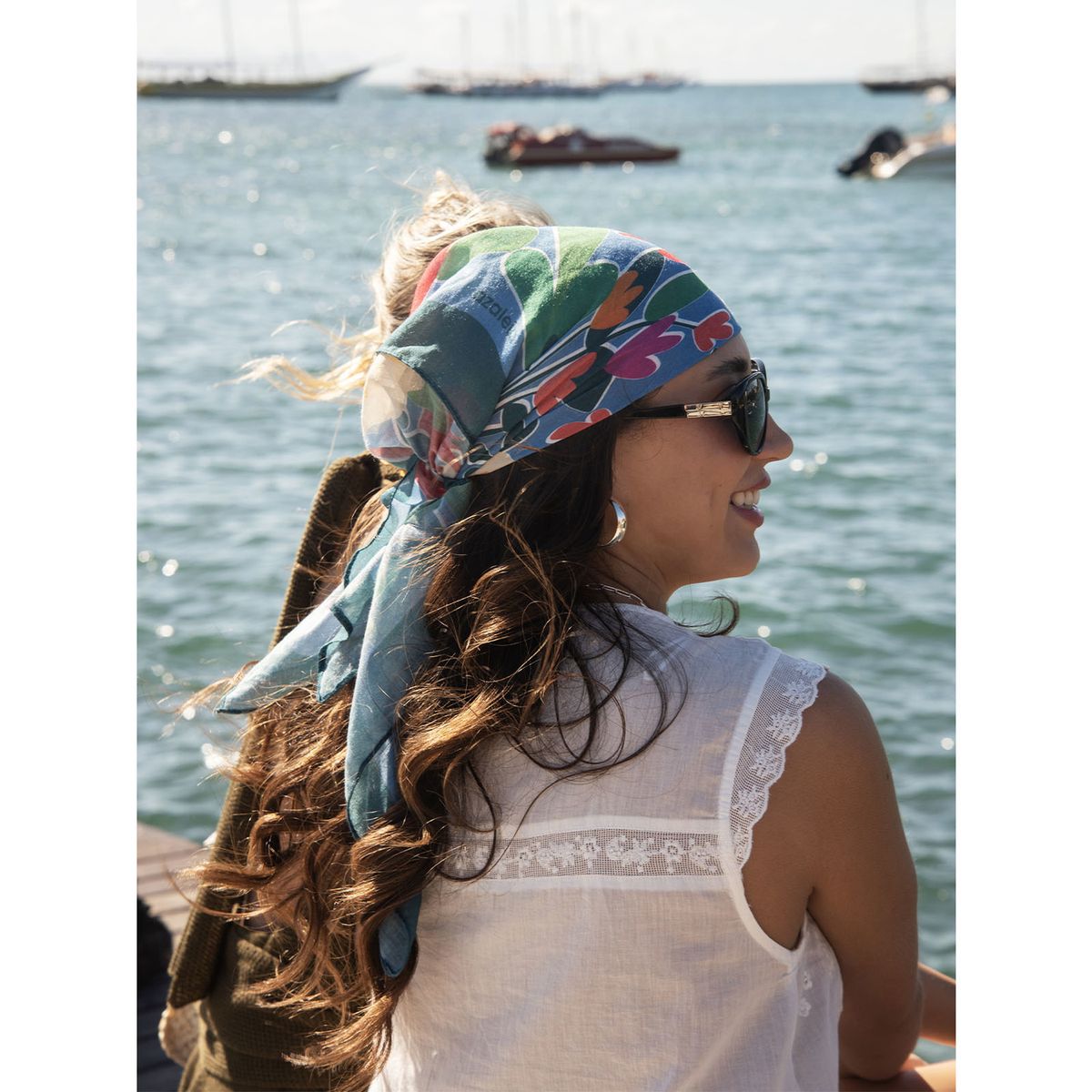 AZALEIA - Pañuelo Mujer Lilium Scarf Azul AZALEIA