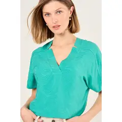 MA GRIFFE - Blusa Lisa Mujer Verde Magriffe