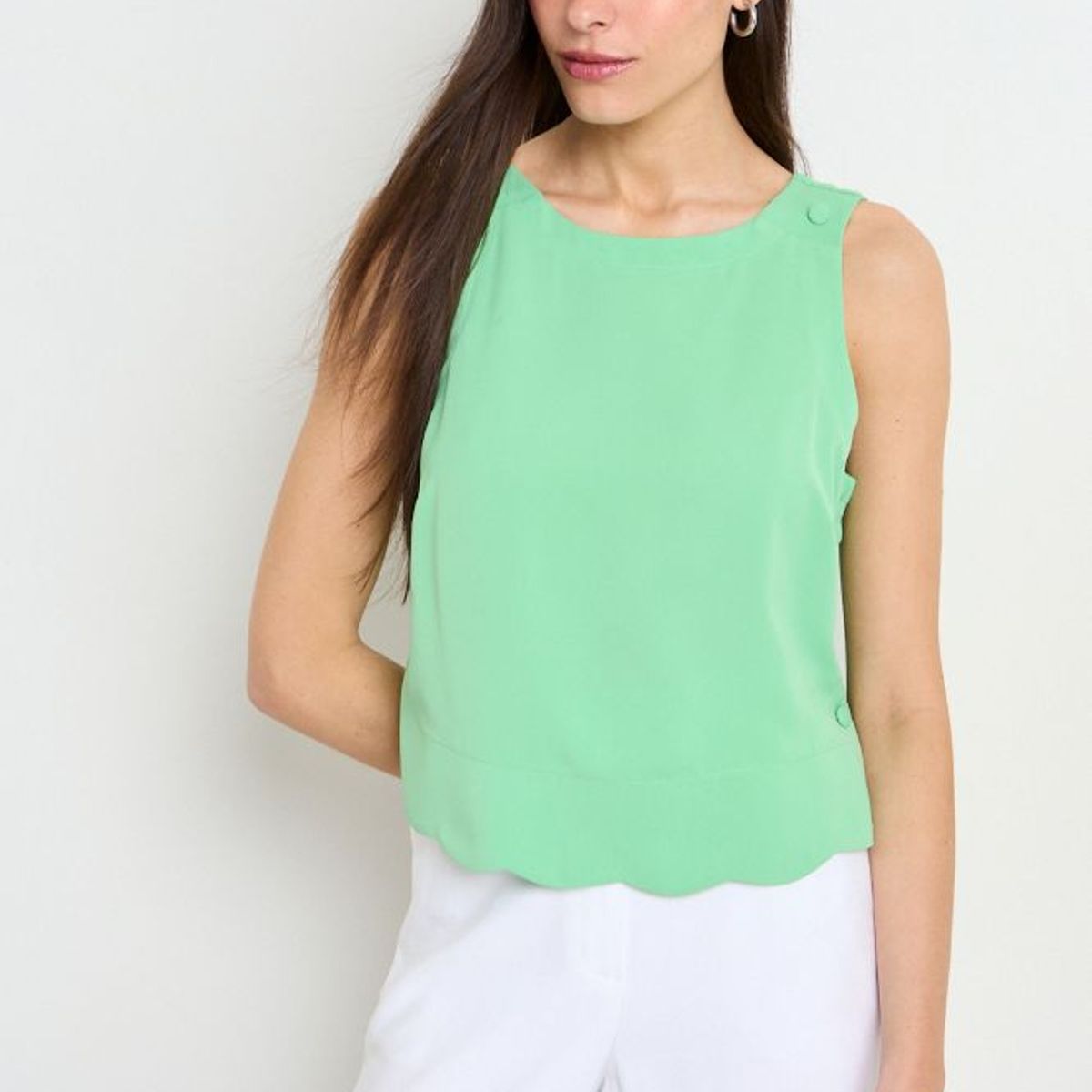 IO - Blusas Sin Manga Mujer Verde Oliva Io