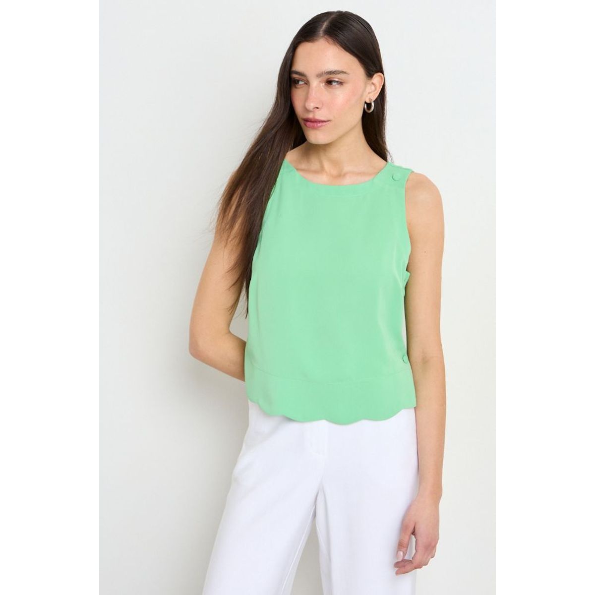 IO - Blusas Sin Manga Mujer Verde Oliva Io