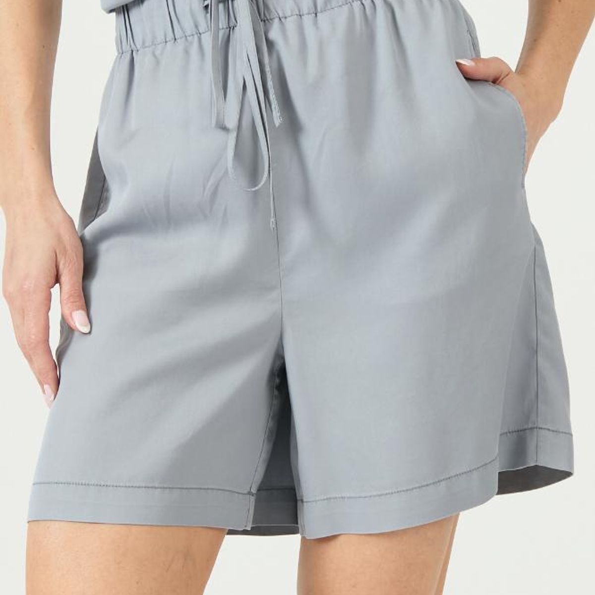 PRIVILEGE - Shorts de lyocell straight celeste PRIVILEGE 3189