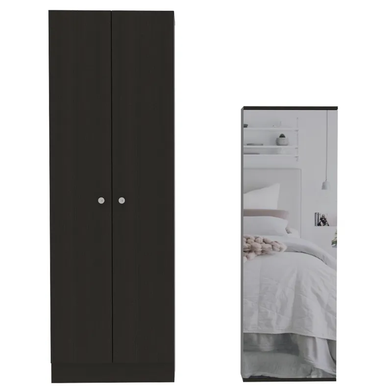 TUHOME - Combo Closet 2 Puertas + Zapatero Con Espejo Dreams Wengue