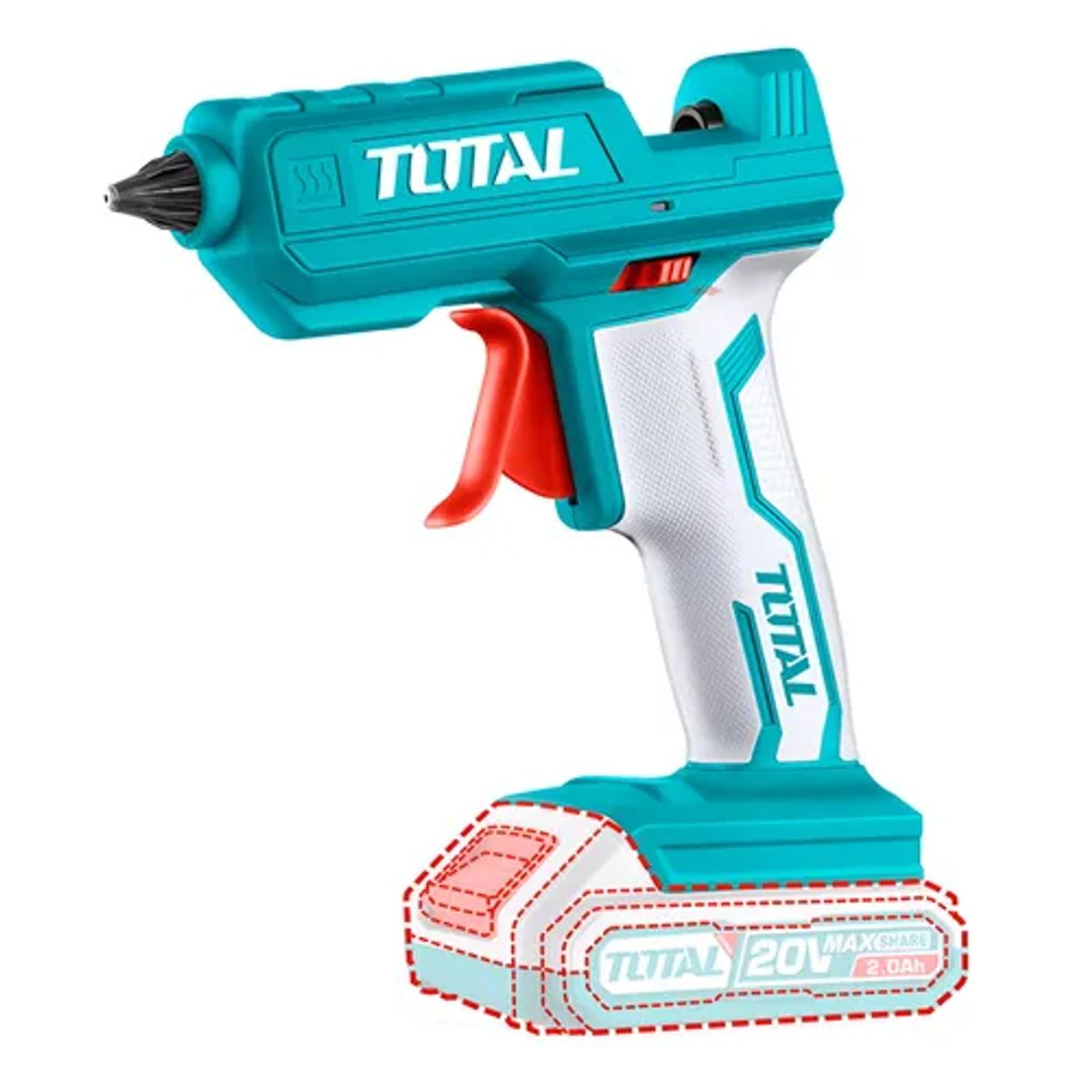 TOTAL TOOLS - Pistola De Silicona Inalámbrica 20v Total Tggli2001 Turquesa