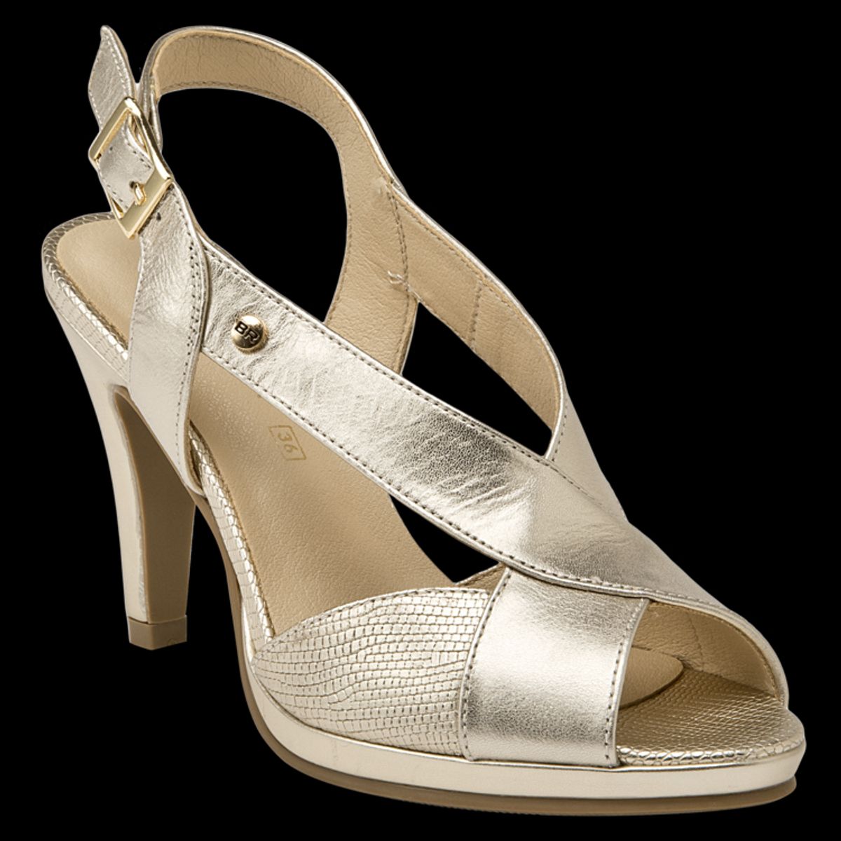 BRUNO ROSSI - Sandalia Casual Mujer Dorado Bruno Rossi