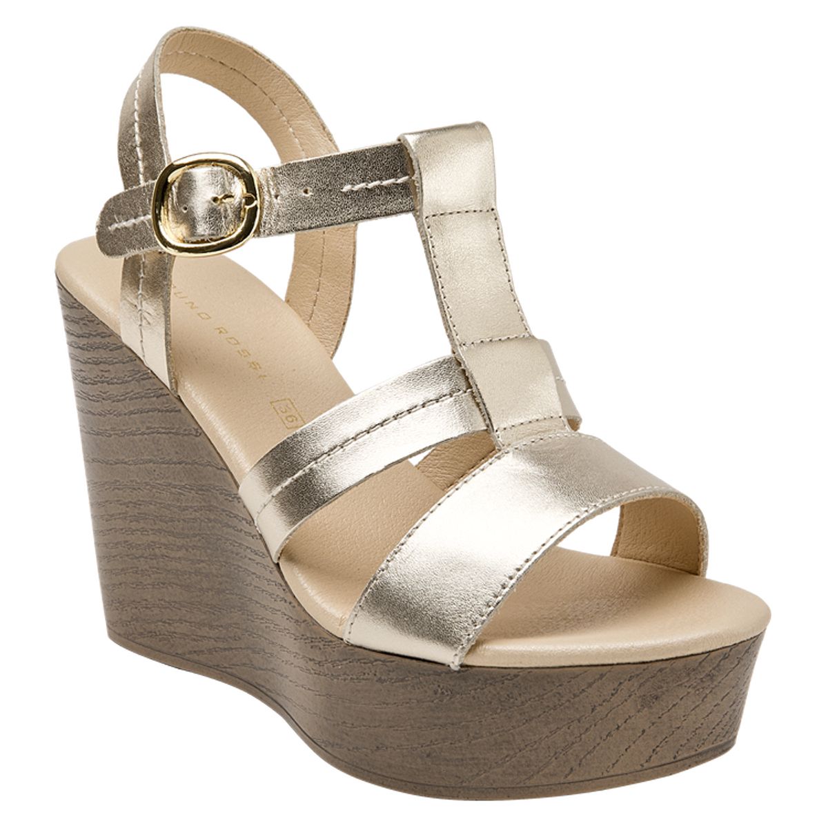 BRUNO ROSSI - Sandalia Casual Mujer Dorado Bruno Rossi