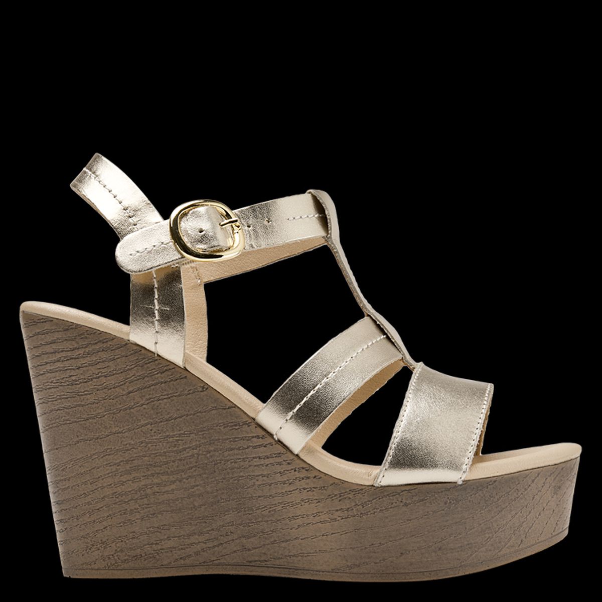 BRUNO ROSSI - Sandalia Casual Mujer Dorado Bruno Rossi
