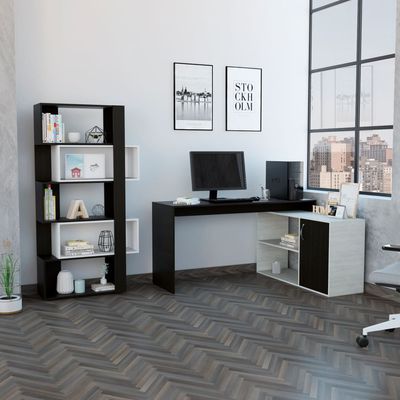 Imagen 2 del producto Combo Escritorio En L + Biblioteca Office Wengue