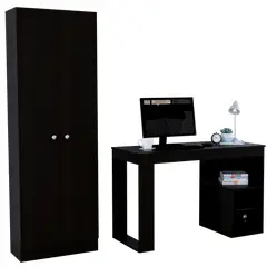 TUHOME - Combo Closet 2 Puertas + Escritorio Wengue
