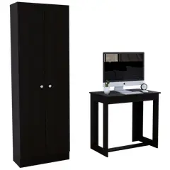 TUHOME - Combo Escritorio + Closet 2 Puertas Wengue