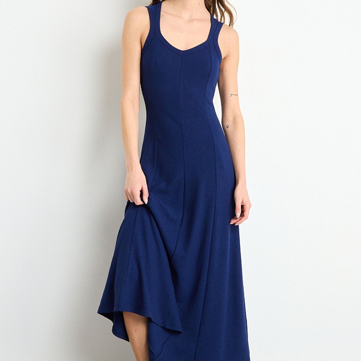 IO - Vestido Liso Largo Mujer Azul Io