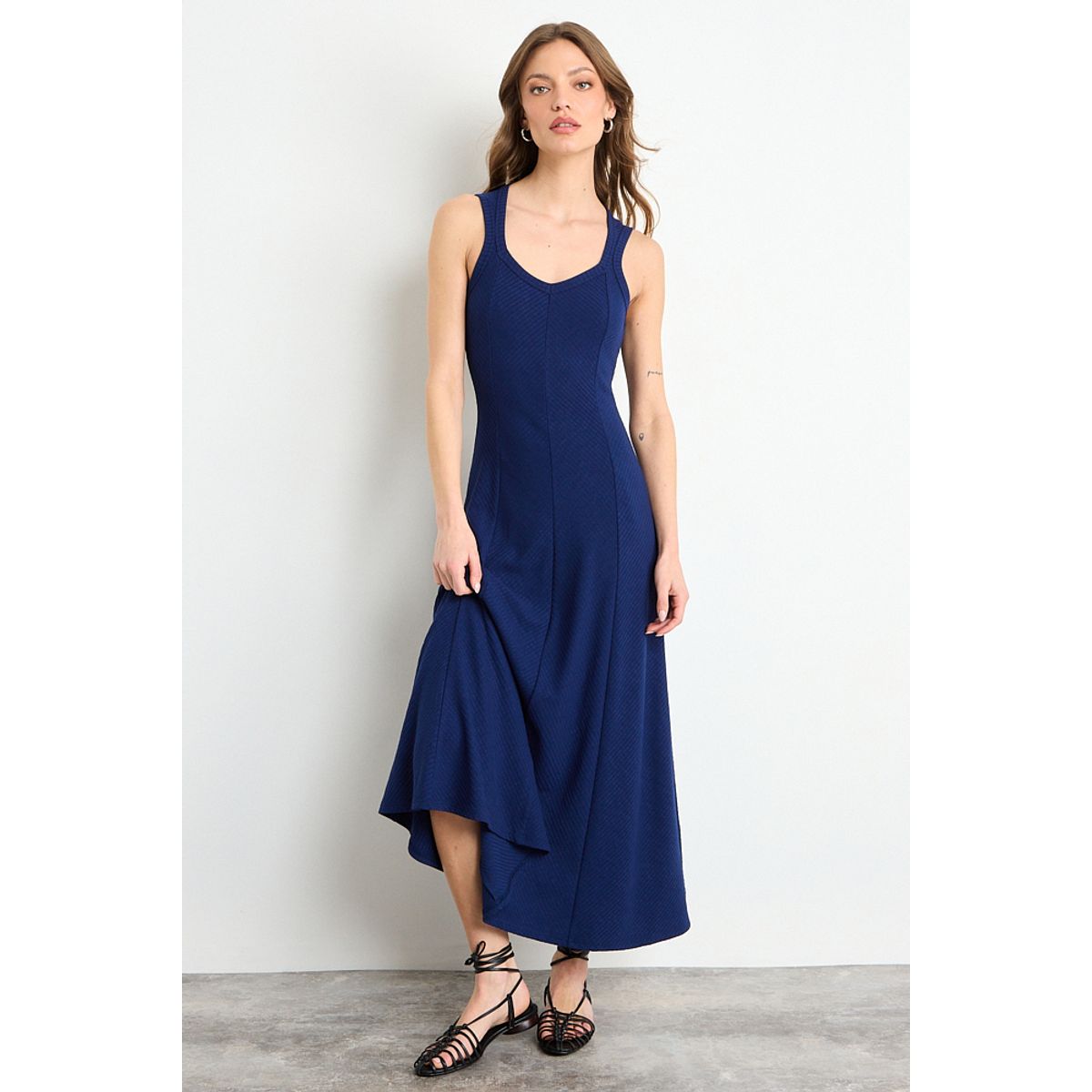 IO - Vestido Liso Largo Mujer Azul Io