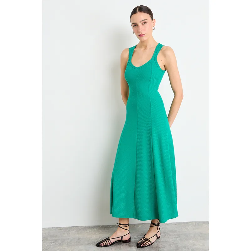 IO - Vestido Largo Mujer Verde Oliva Io