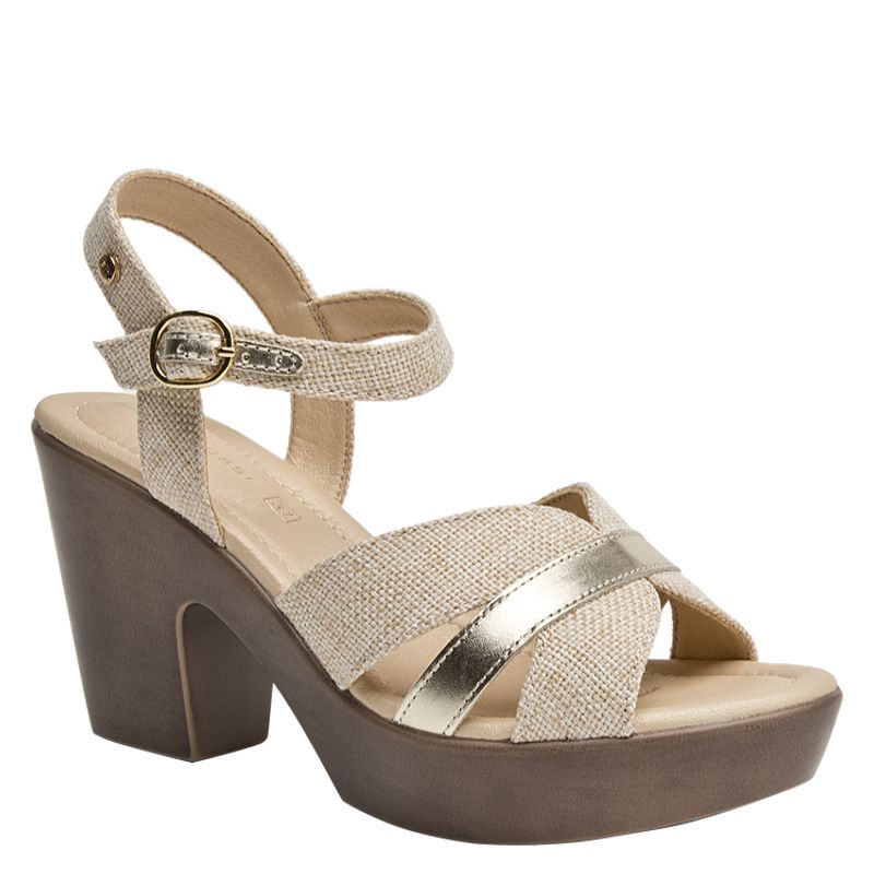 BRUNO ROSSI - Sandalia Casual Mujer Beige Bruno Rossi