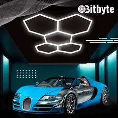 BITBYTE - Luminaria LED Hexagonal 192W Blanca Fría 6500K Para Techo