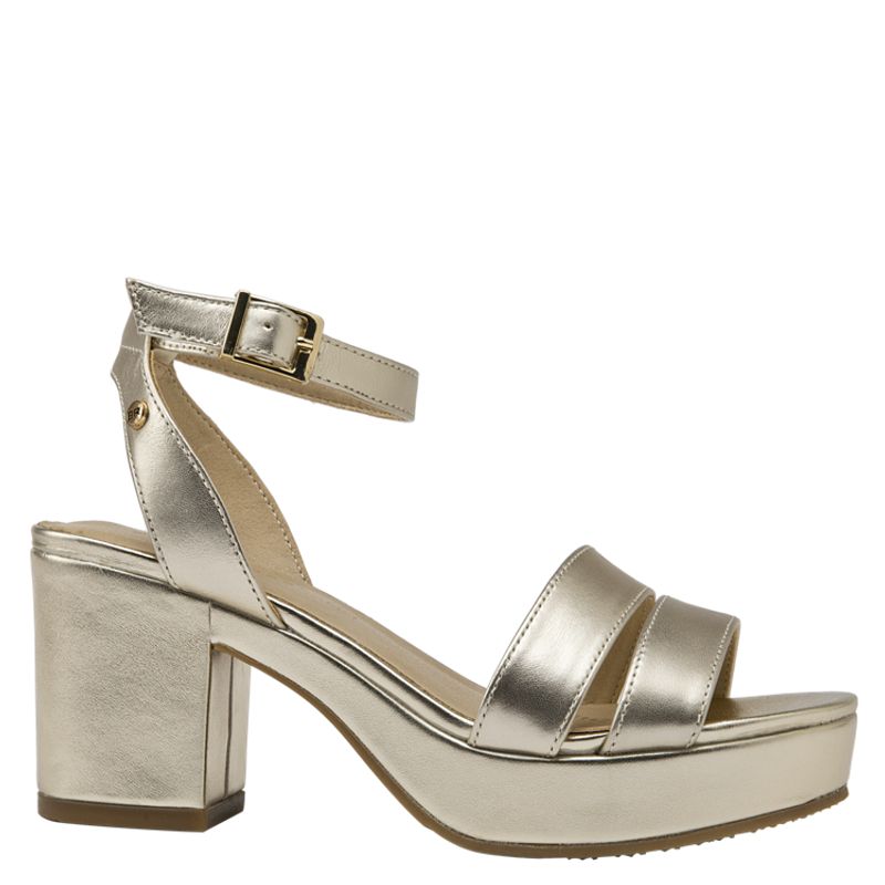 BRUNO ROSSI Sandalia Casual Mujer Dorado Bruno Rossi