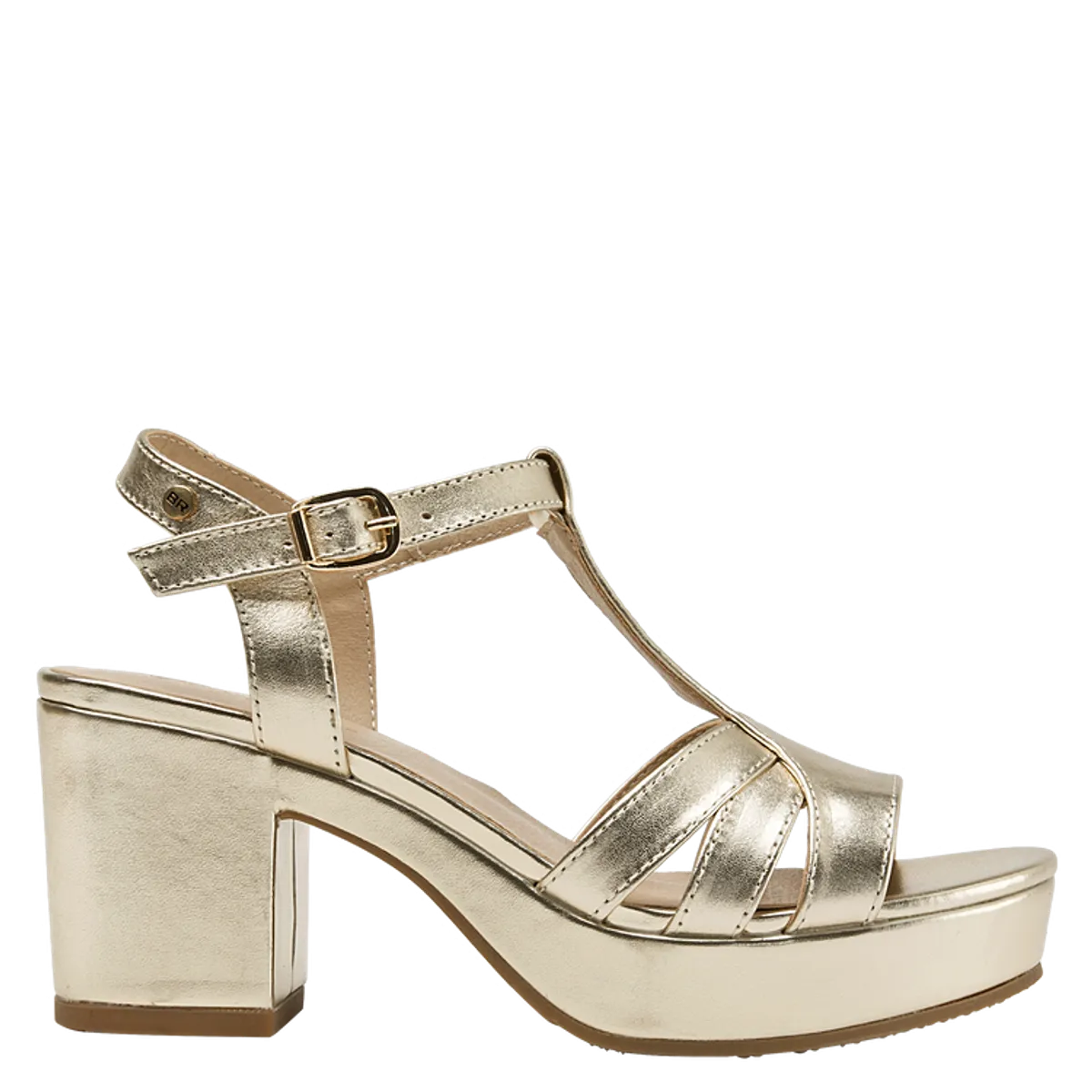 BRUNO ROSSI - Sandalia Casual Mujer Dorado Bruno Rossi