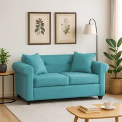 MBC - Sofa 2 Cuerpos New Barcelona Felpa Turquesa