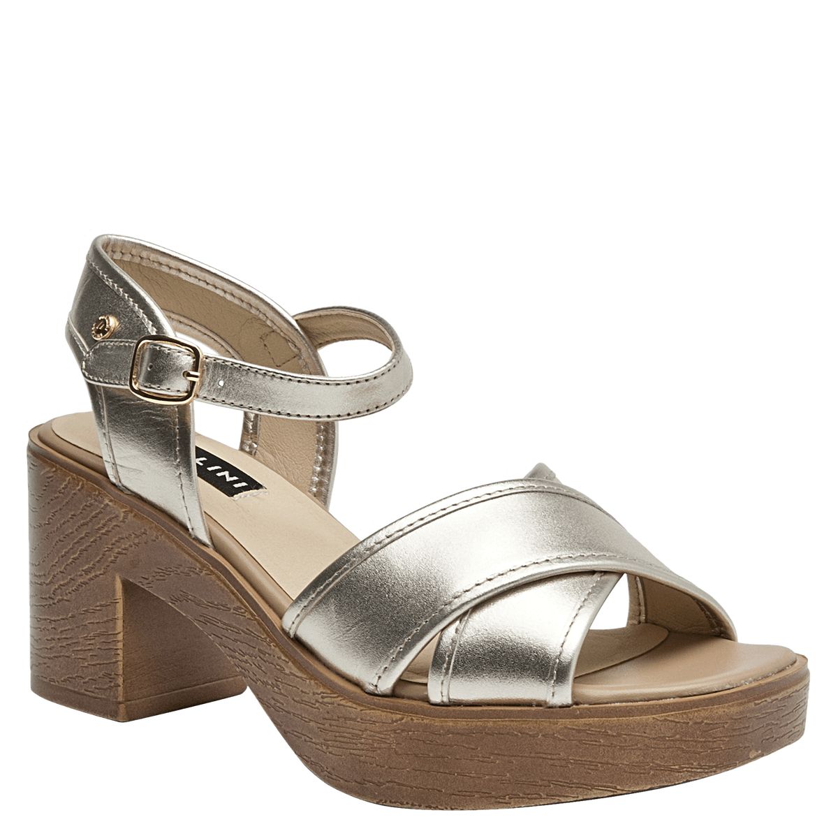 POLLINI - Sandalia Casual Mujer Dorado Pollini