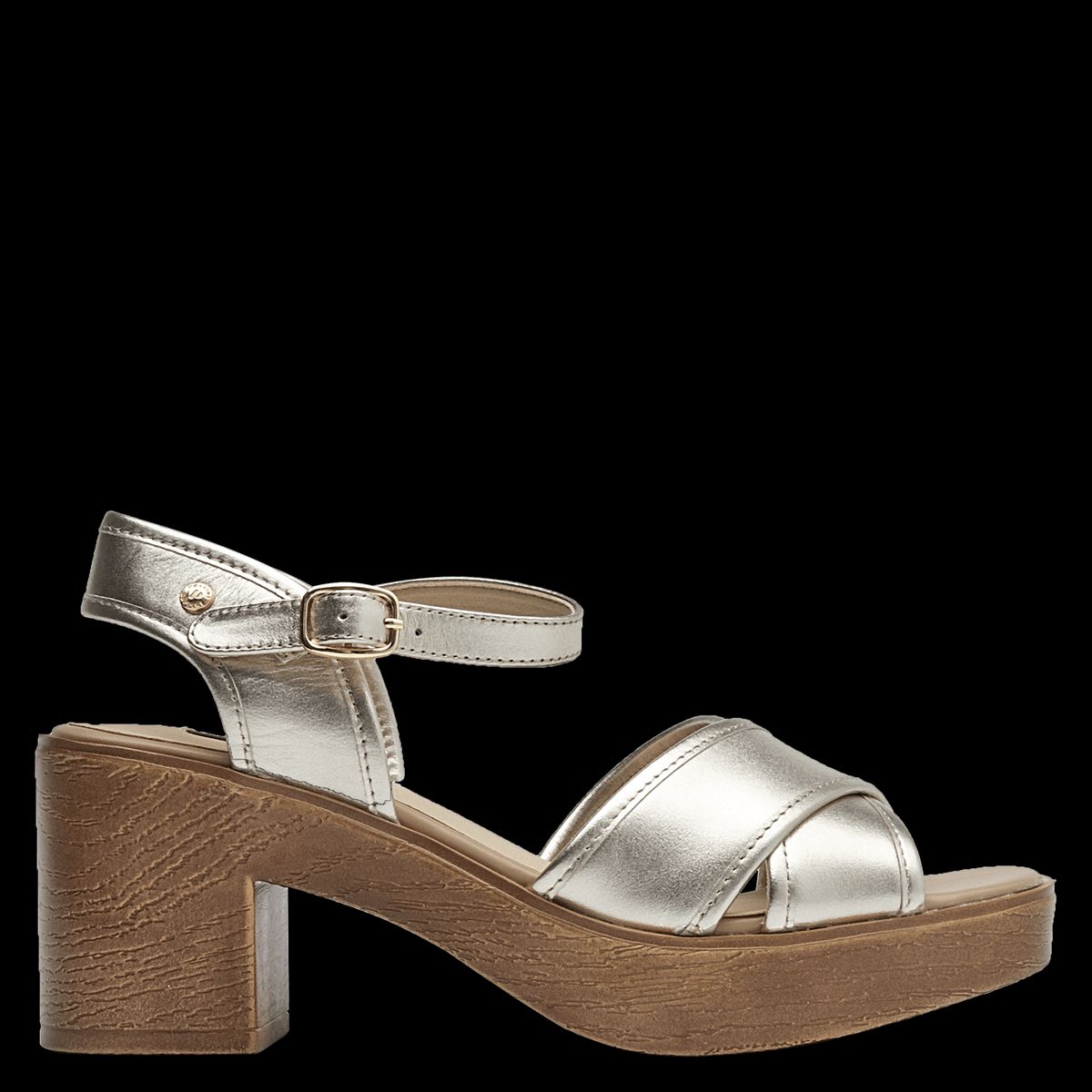 POLLINI - Sandalia Casual Mujer Dorado Pollini