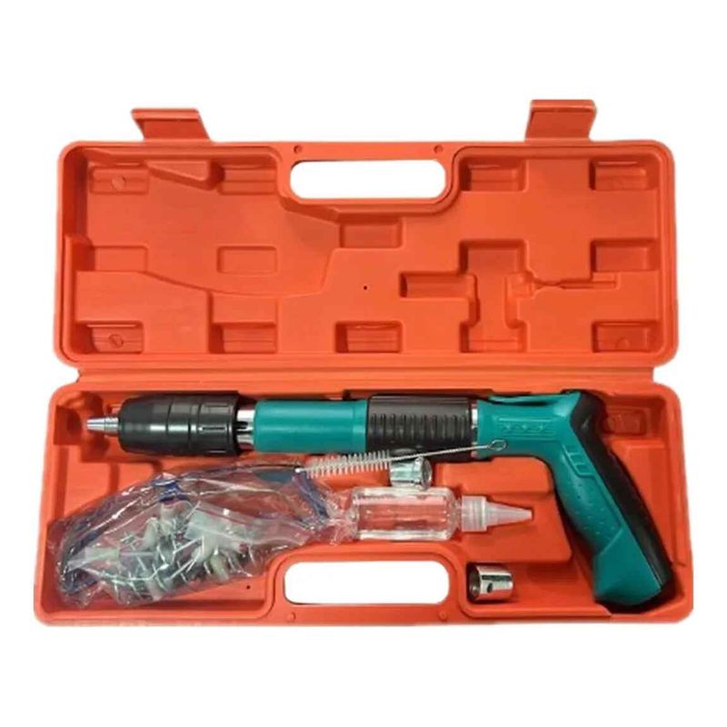 GENERICO - Pistola De Clavos Automática Acero Ajustable Maleta Accesori