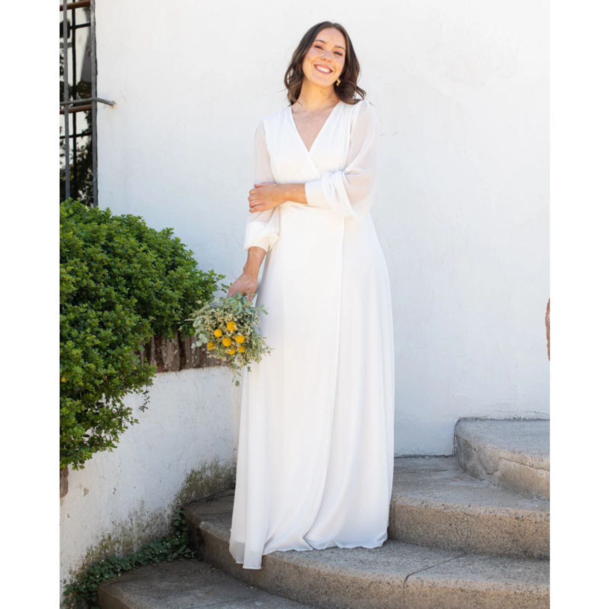 MI PLACARD - Vestido Largo de Novia Jacinta Manga Larga Ivory