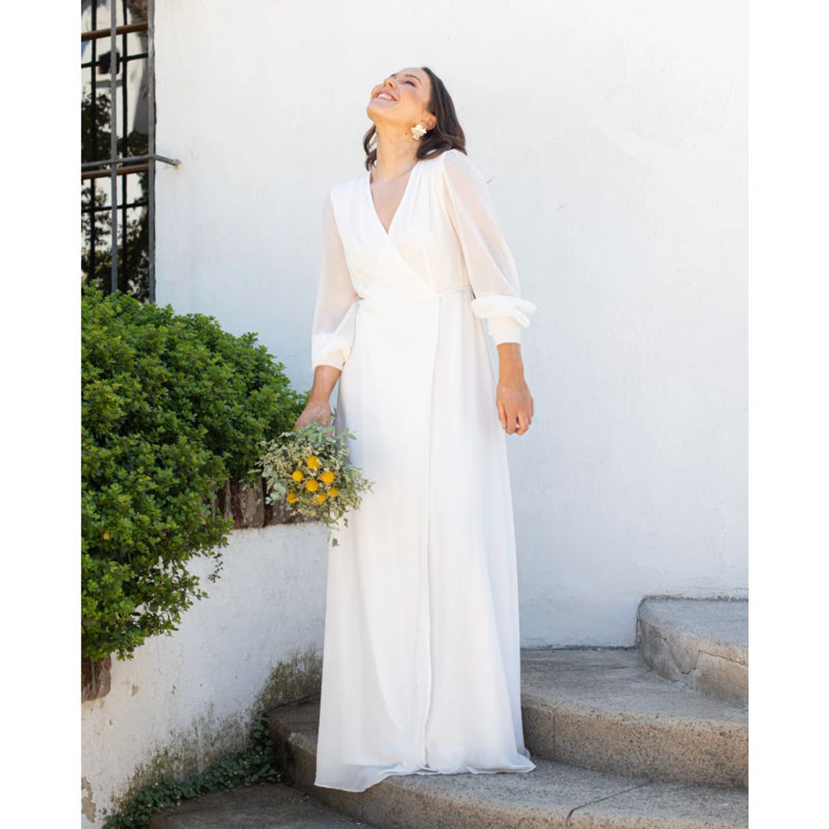 MI PLACARD - Vestido Largo de Novia Jacinta Manga Larga Ivory