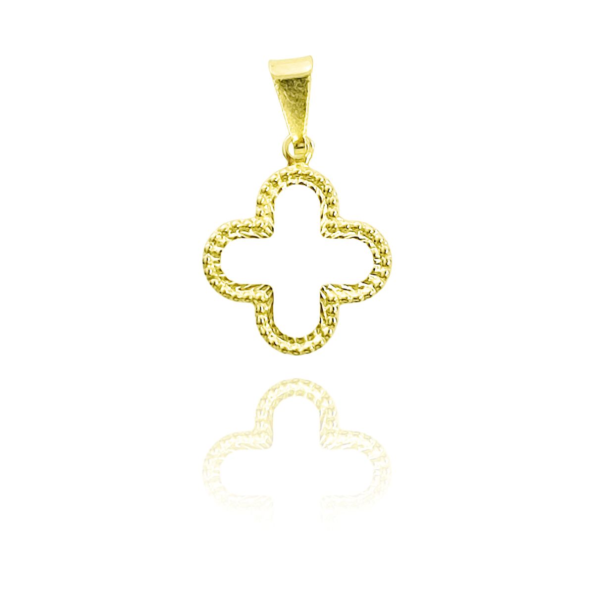 COGGIOLA - Colgante Trébol Calado Borde Enchapado Oro 18K