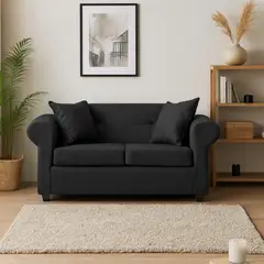 MBC - Sofá 2 Cuerpos New Barcelona Lino Negro