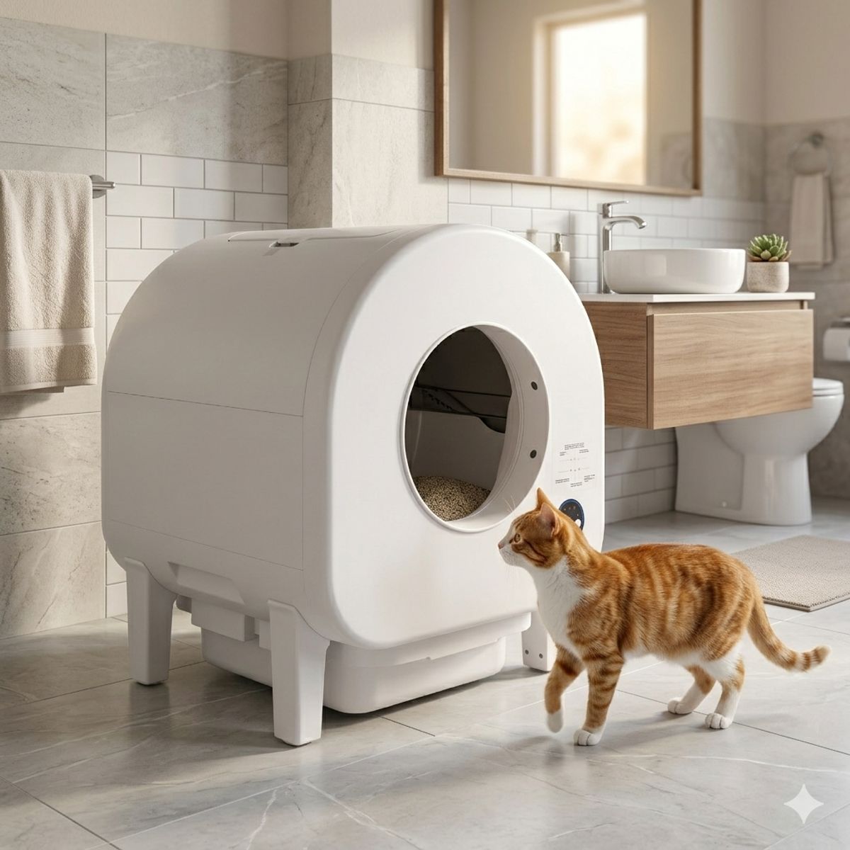RAGNAR - Arenero Para Gatos Con Cámara Y Limpieza Automática