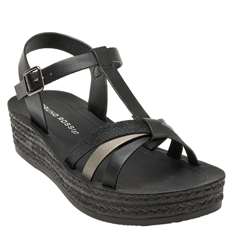 BRUNO ROSSI - Sandalia Casual Mujer Negro Bruno Rossi