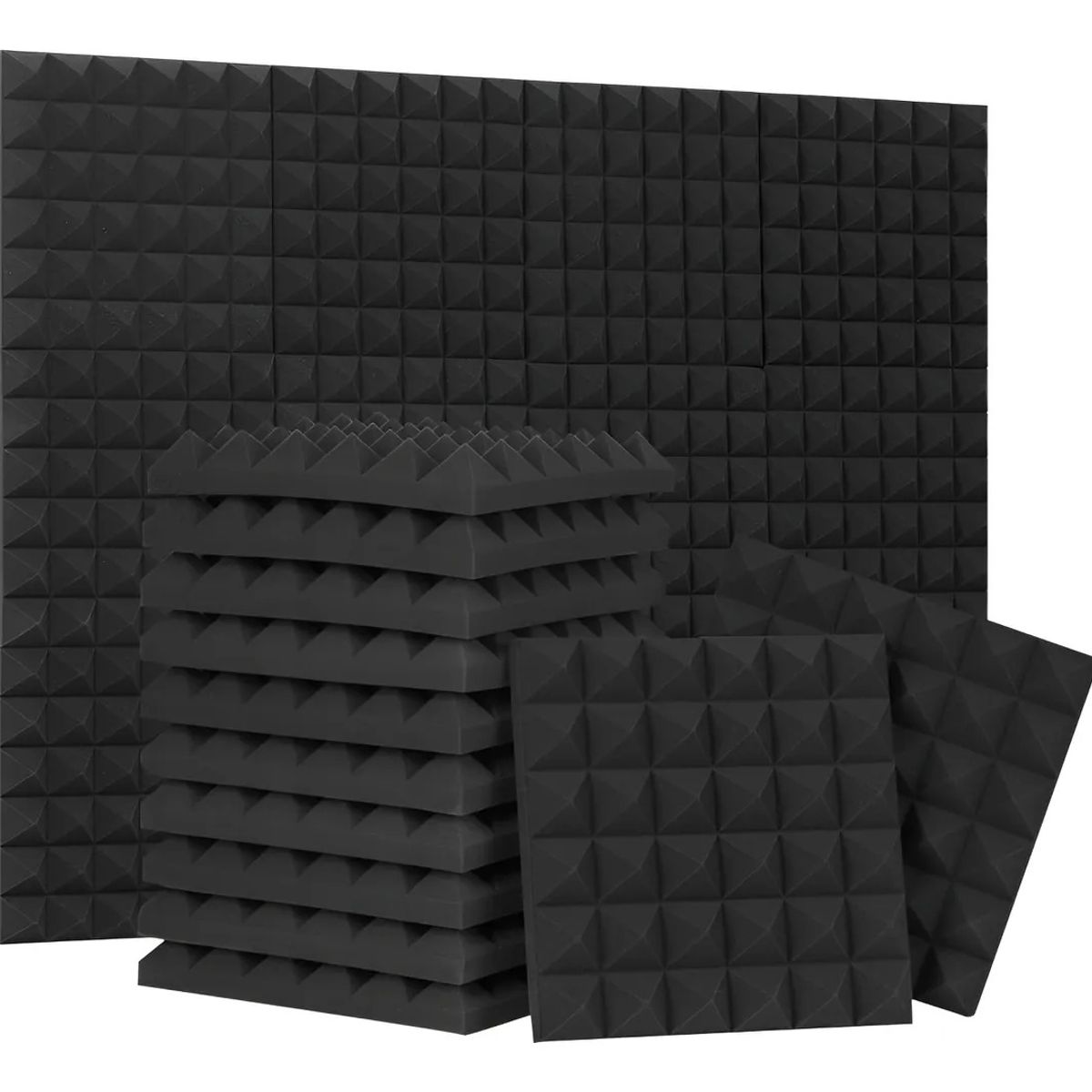 BLOCKADE - Set X24 Espuma Acústica Anti Ruido Con Autoadhesivo Para Estudio 30x30cm Negro