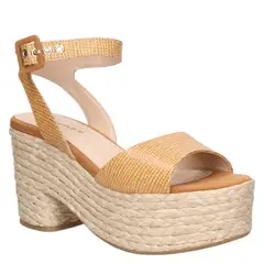 MINGO - Sandalia Casual Mujer Marrón claro