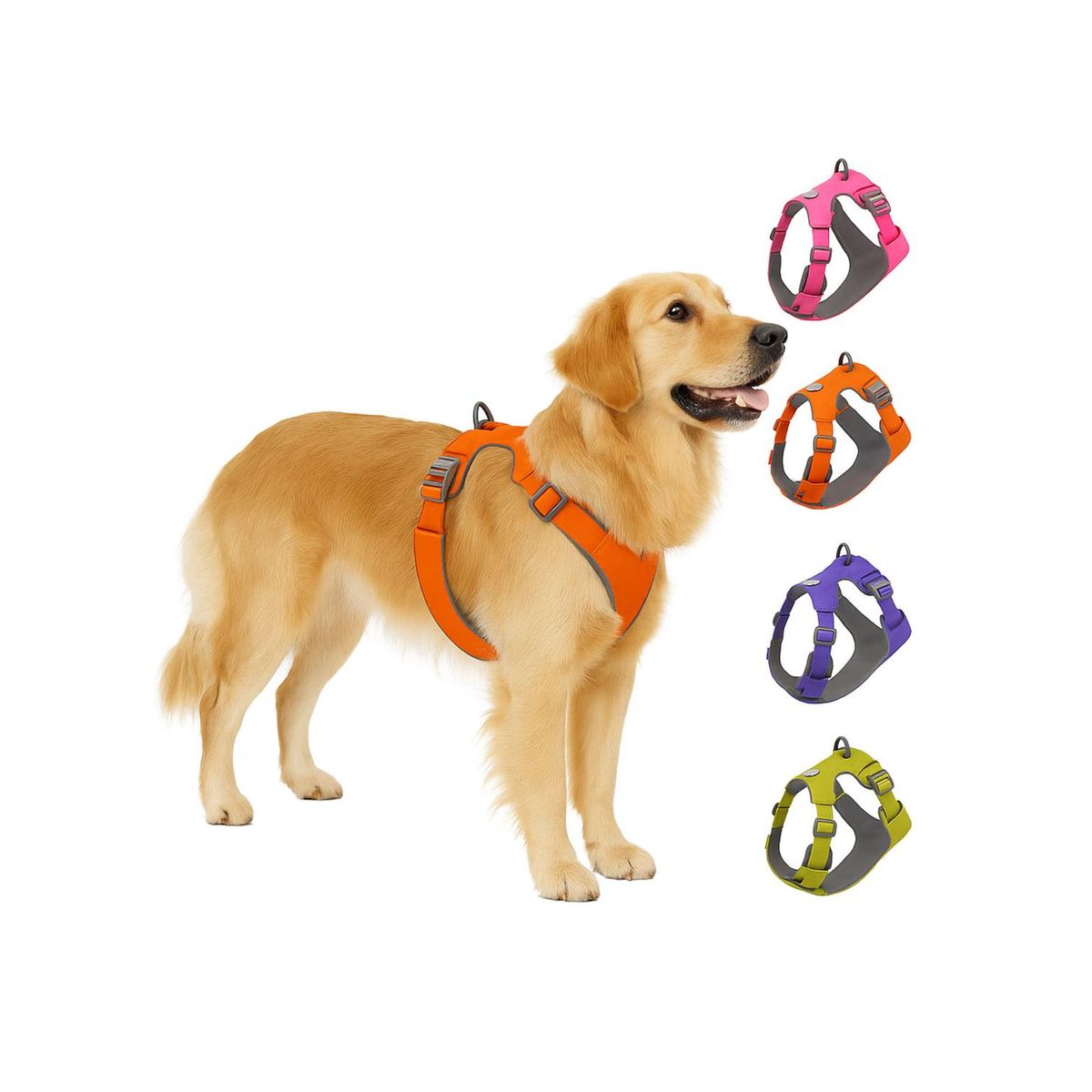 GENERICO - Arnés Antitirones Antiasfixia Para Perros Grandes Talla L - Verde - L