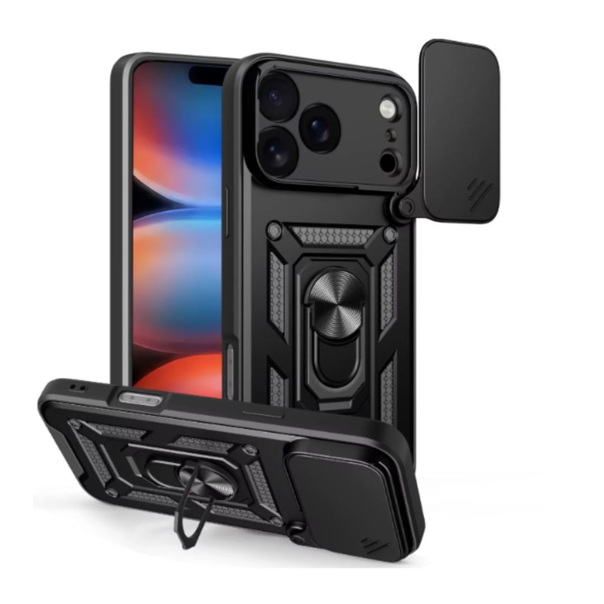 GENERICO - Carcasa Para iPhone 17 Anti Golpes Anillo Negro
