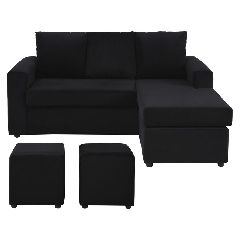 BODEVIR - Sofá 2 Cuerpos Bi-l  2 Poufs