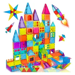 EVERSO - Juego De Bloques De Construcción Magnéticos 3d 86 Piezas