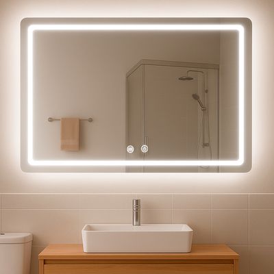 Imagen 2 del producto Espejo Rectangular Touch con Luz Led 3 colores 90 x 70 cm