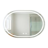 Espejo Curvo Horizontal Touch con Luz Led 3 colores 80 x 60 cm