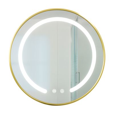 Imagen 2 del producto Espejo Redondo Marco Dorado Touch con Luz Led 3 colores 60 cm