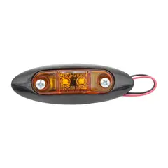 TRO GRIM - FOCO LATERAL LED OVALADO AMBAR 12 Y 24 VOLTS